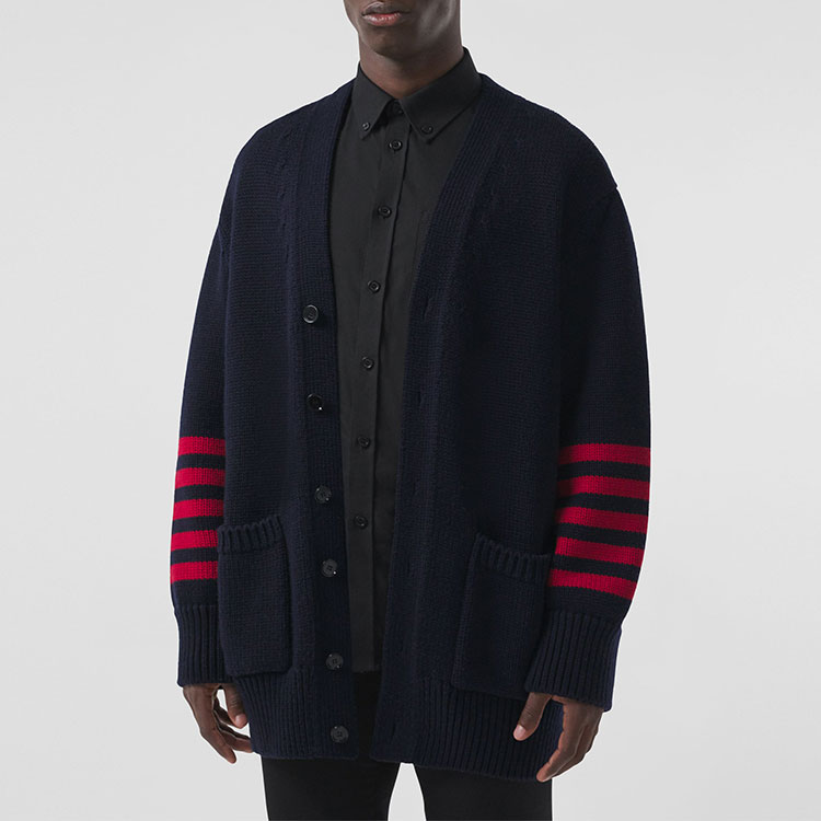 Burberry FW21 Striped Knit Sweater Navy Blue Menswear. 80480851 圖 4