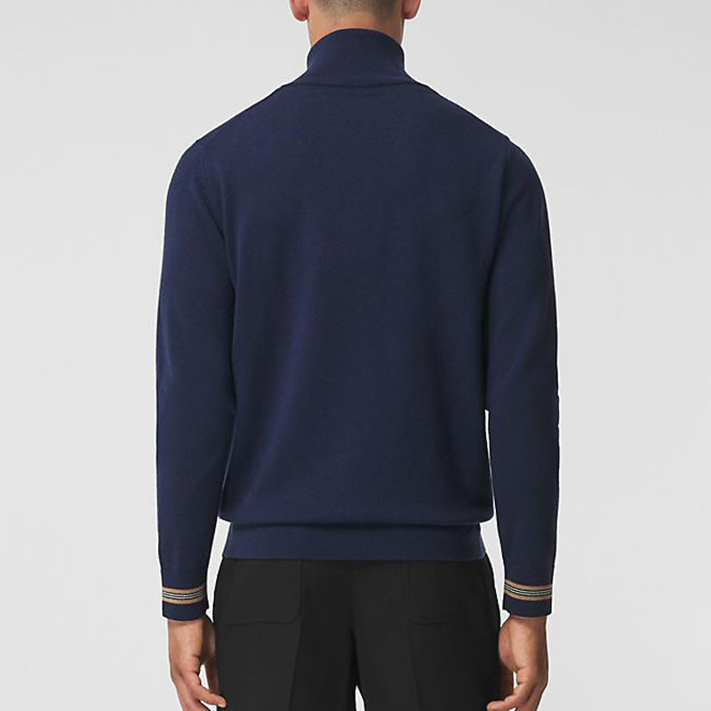 Purchase 博柏利 FW21 条纹高领针织毛衣 深蓝色 80443261