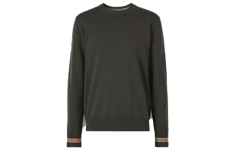 Burberry FW21 Wool Knit Sweater with Iconic Stripes in Dark Green. 80443331