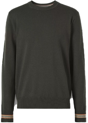 Burberry FW21 Sweater Buluh Ikonik Jalur Hijau Gelap. 80443331 Buy Burberry FW21 Sweater Buluh Ikonik Jalur Hijau Gelap. 80443331