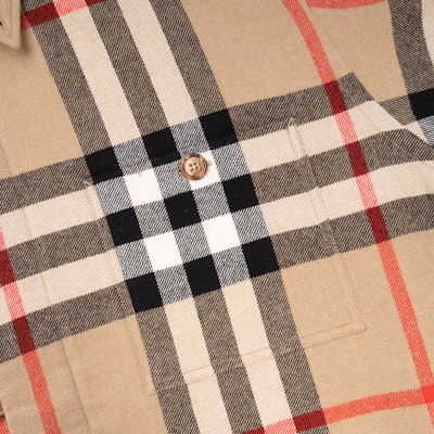 Burberry FW22 Beige Check Long-Sleeve Shirt 80585841 1