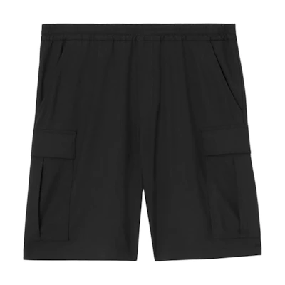 Burberry FW22 Black Casual Elastic Waist Straight Shorts. 80520581