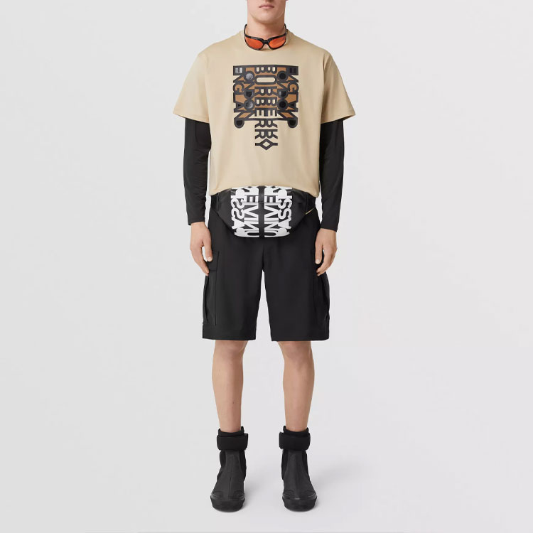 Burberry FW22  Black Casual Elastic Waist Straight Shorts. 80520581 圖 3