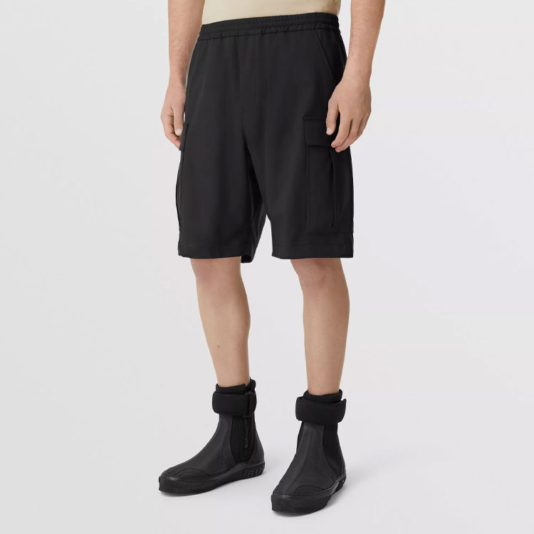 Burberry FW22  Black Casual Elastic Waist Straight Shorts. 80520581 圖 4