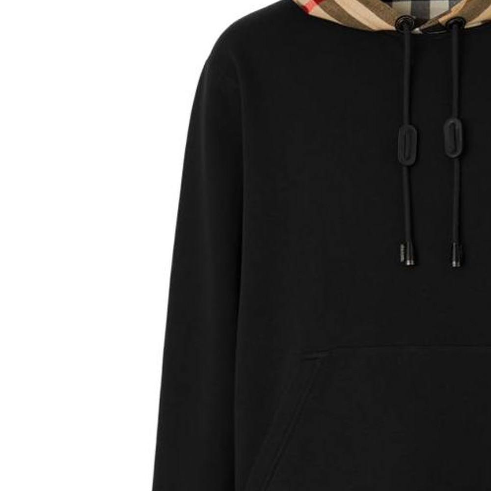 Sizing Burberry FW22  Black Checkered Pattern Hooded Pullover Hoodie. 80581171