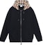 Buy Burberry FW22 Black Checkered Zip-Up Hooded Jacket 80607051