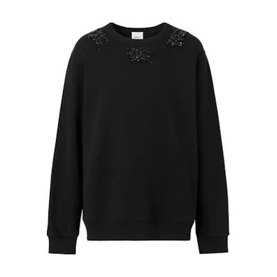 Burberry FW22 Black Crewneck Long Sleeve Pullover Sweatshirt 80643901