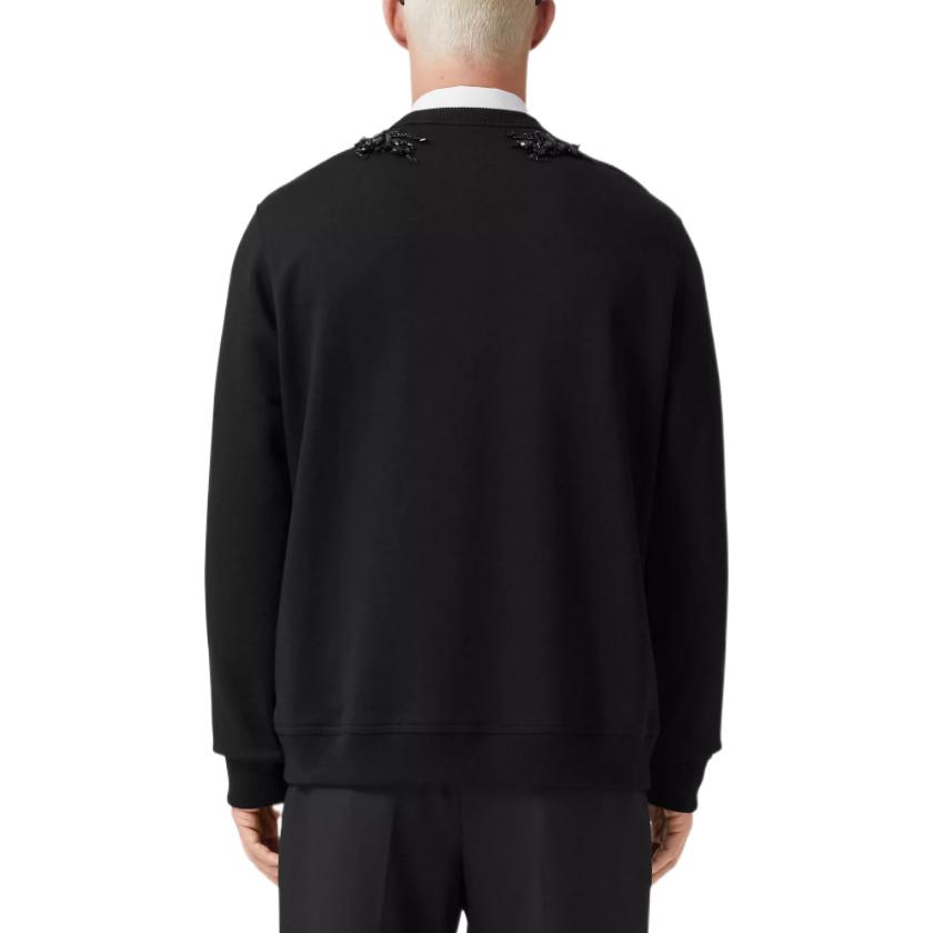 Shop 버버리 FW22 블랙 크루넥 긴팔 풀오버 스웨트셔츠 80643901