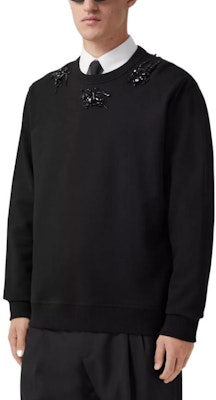 버버리 FW22 블랙 크루넥 긴팔 풀오버 스웨트셔츠 80643901 Purchase 버버리 FW22 블랙 크루넥 긴팔 풀오버 스웨트셔츠 80643901