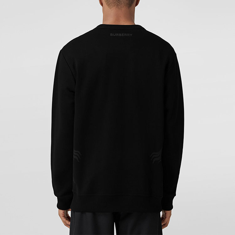 Shop 버버리 FW22 블랙 크루넥 애니멀 프린트 맨투맨 스웻셔츠. 80651751