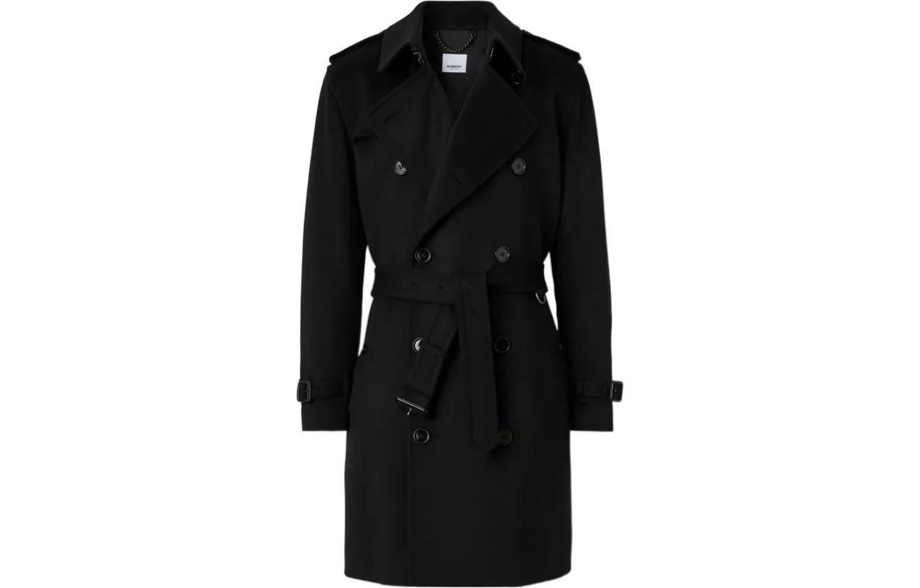 Burberry FW22  Black Double-Breasted Long Sleeve Coat. 80580221