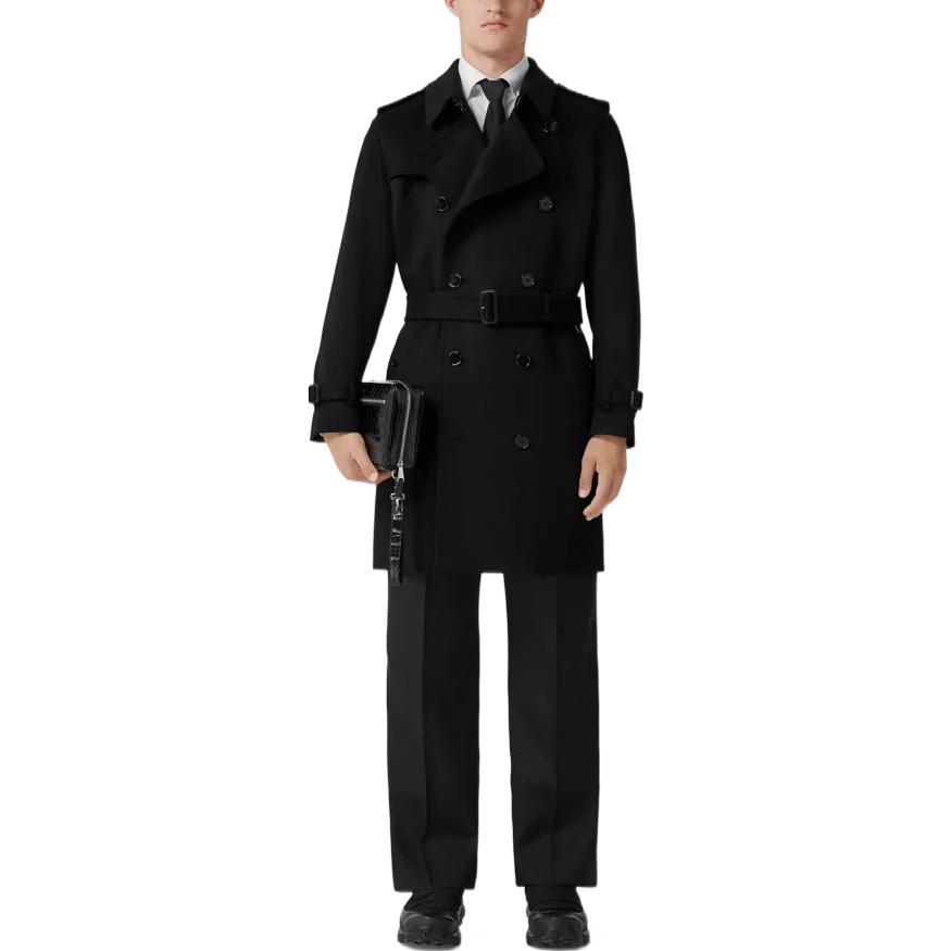 Shop Burberry FW22  Black Double-Breasted Long Sleeve Coat. 80580221