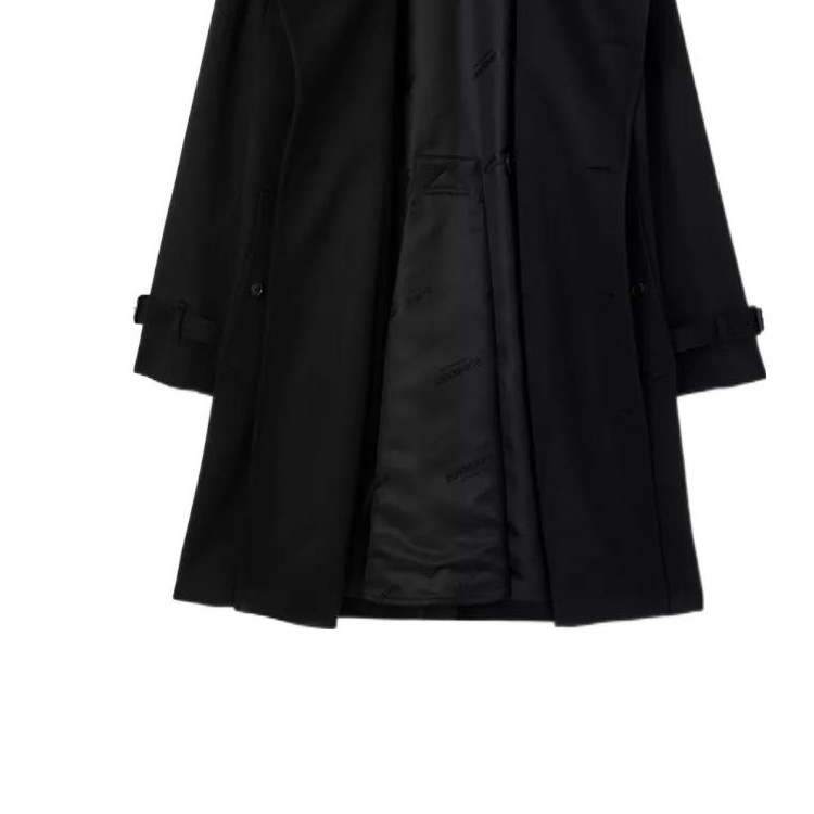 Details for Burberry FW22  Black Double-Breasted Long Sleeve Coat. 80580221