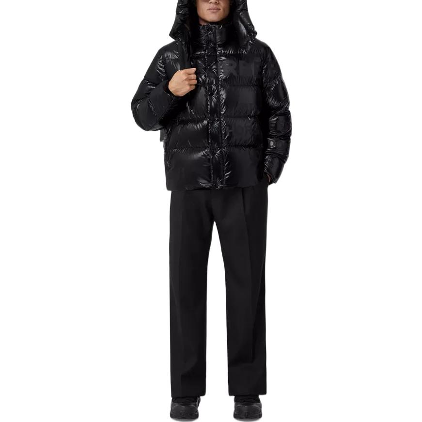Burberry FW22  Black Down Jacket with Letter Print and Detachable Hood. 80579901 圖 3
