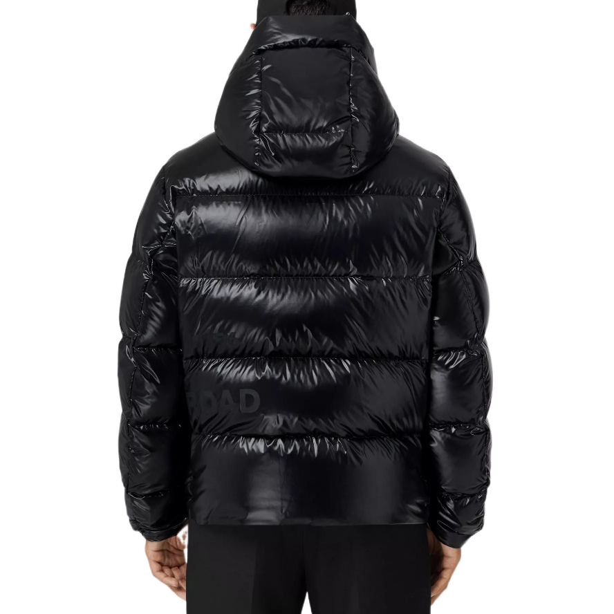 Burberry FW22  Black Down Jacket with Letter Print and Detachable Hood. 80579901 圖 4