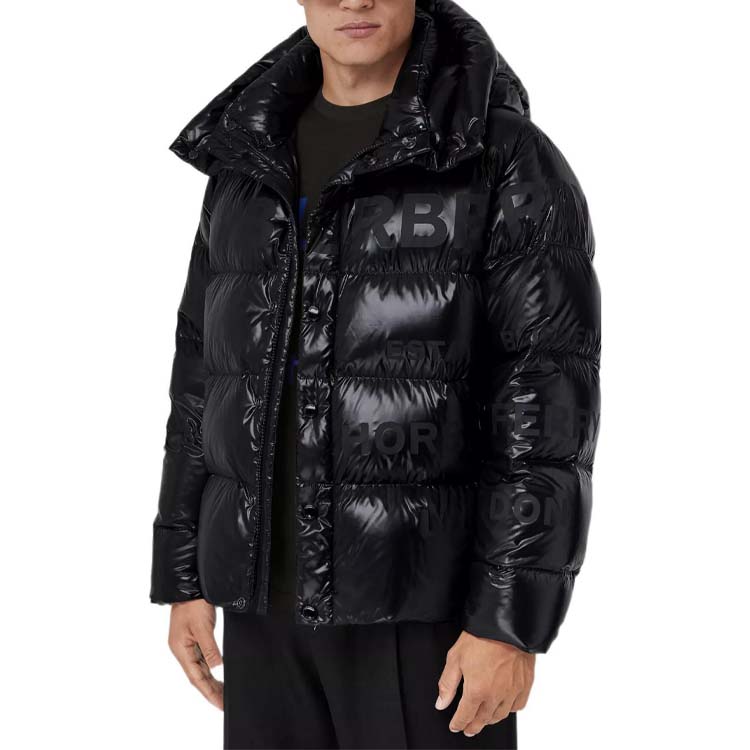 Burberry FW22  Black Down Jacket with Letter Print and Detachable Hood. 80579901 圖 5