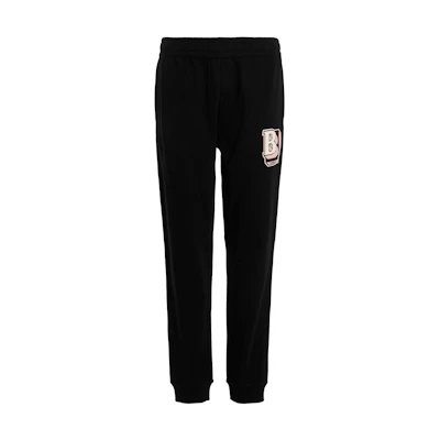 Burberry FW22 Black Elastic Waist Knitted Sweatpants with Logo Embroidery 80575691