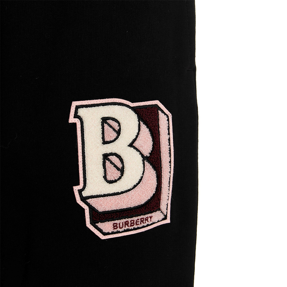 Purchase Burberry FW22 Pantalones Negros de Punto con Cintura Elástica y Logo Bordado. 80575691