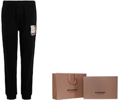 Sizing Burberry FW22 Black Elastic Waist Knitted Sweatpants with Logo Embroidery 80575691