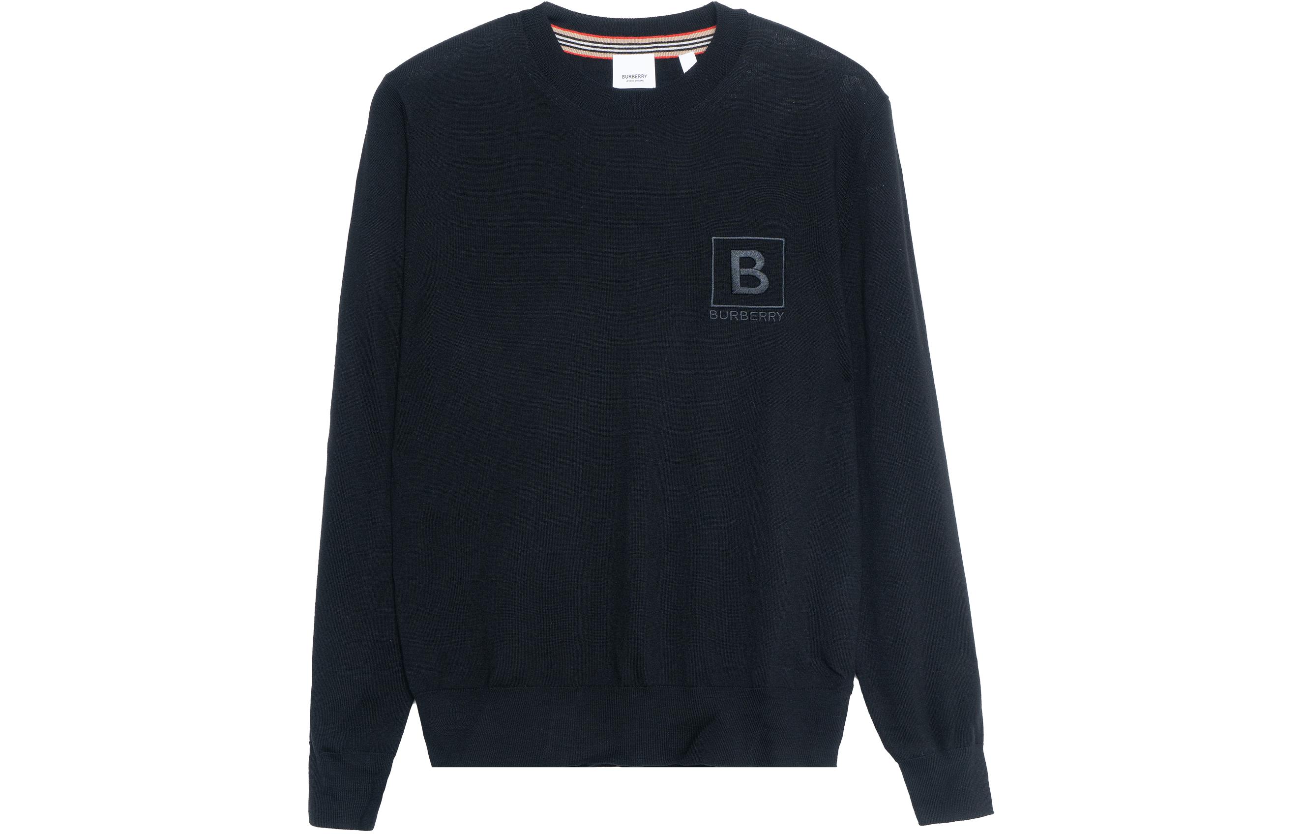 Burberry FW22  Black Embroidered Logo Crewneck Sweater. 80616731 圖 2