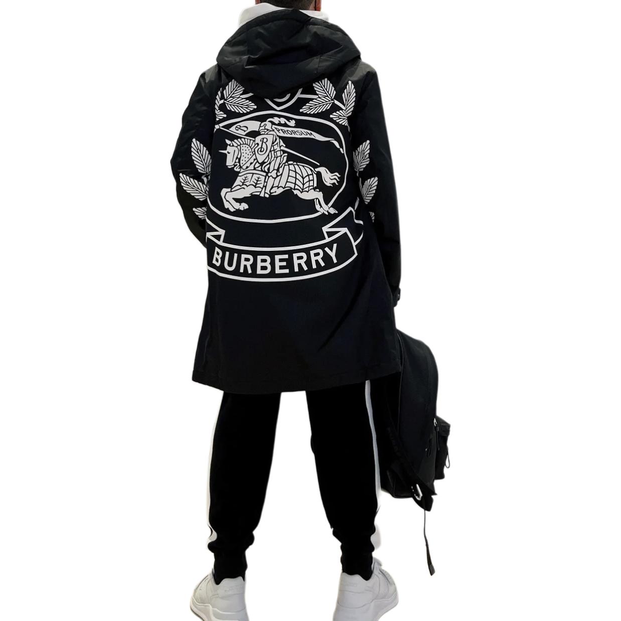 Details for Burberry FW22  Black Hoodie Jacket with Back Print Design. 80582131