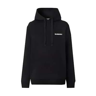 Burberry FW22 Black Hoodie with Letter Print. 80579671