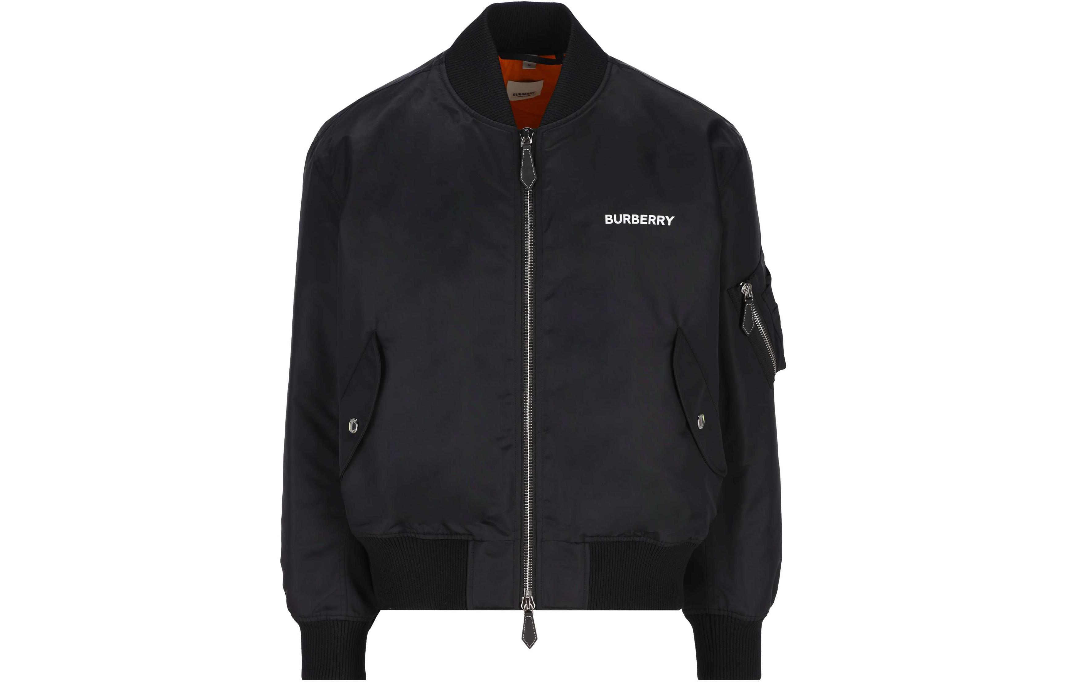 Burberry FW22  Black Jacket with Lettering and Deer Print on Back. 80561171