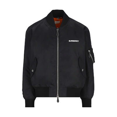 Burberry FW22 Black Jacket with Lettering and Deer Print on Back. 80561171