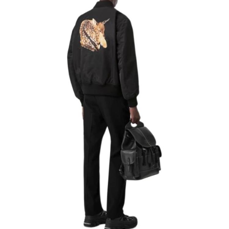 Burberry FW22  Black Jacket with Lettering and Deer Print on Back. 80561171 圖 6