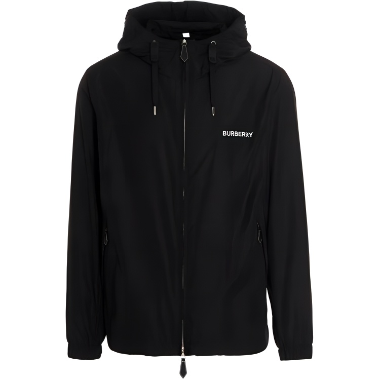 Burberry FW22  Black Letter Print Zip-Up Hoodie Jacket. 80544491