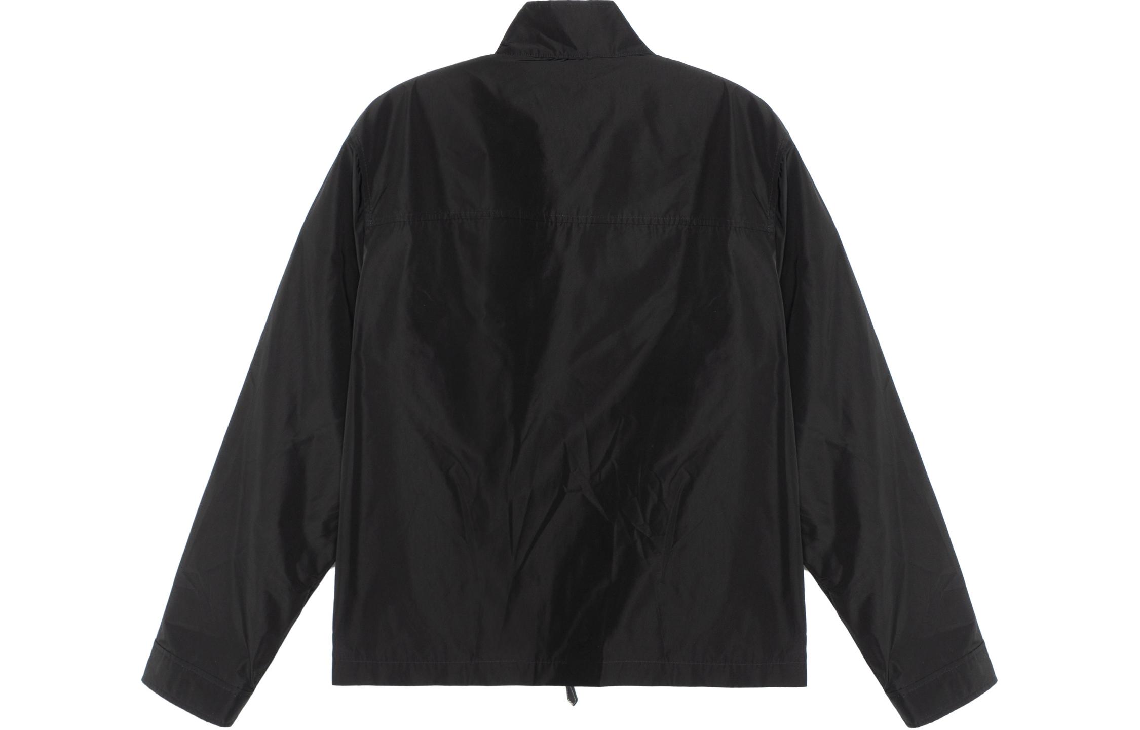 Shop 博柏利2022秋冬黑色长袖外套饰刺绣橡叶徽章 80628141