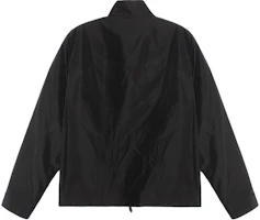 Shop Burberry FW22 Jaket Lengan Panjang Hitam dengan Badge Daun Oak Bordir 80628141