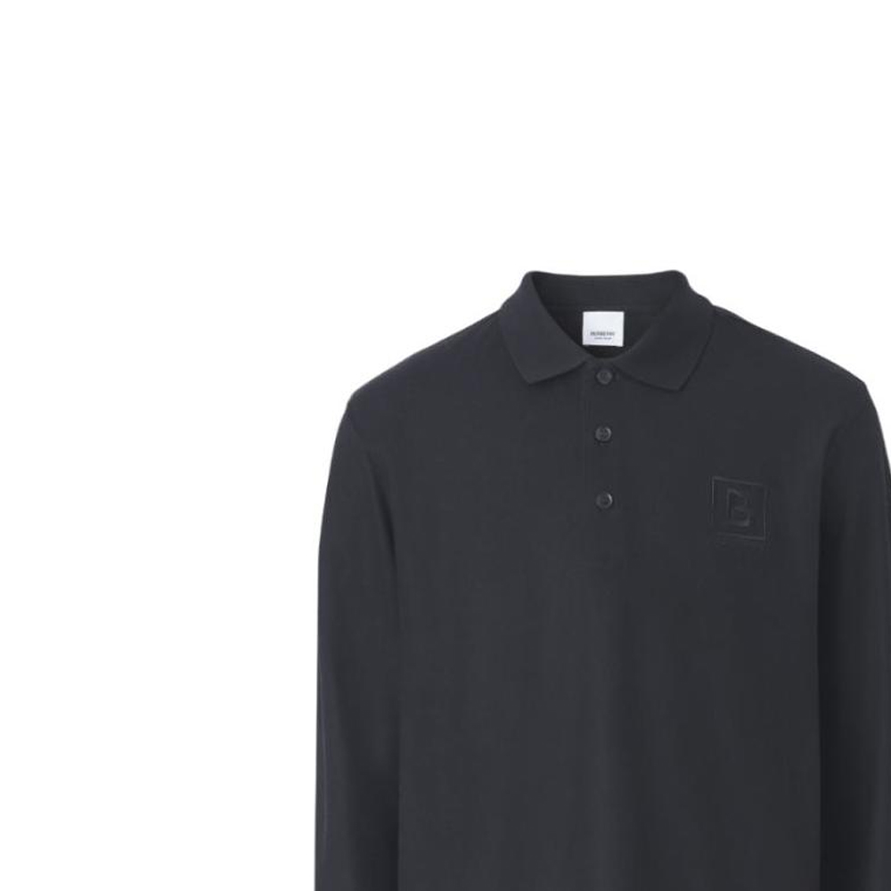 Lookbook Burberry FW22 Polo Manga Larga Negra con Logo Bordado. 80530611