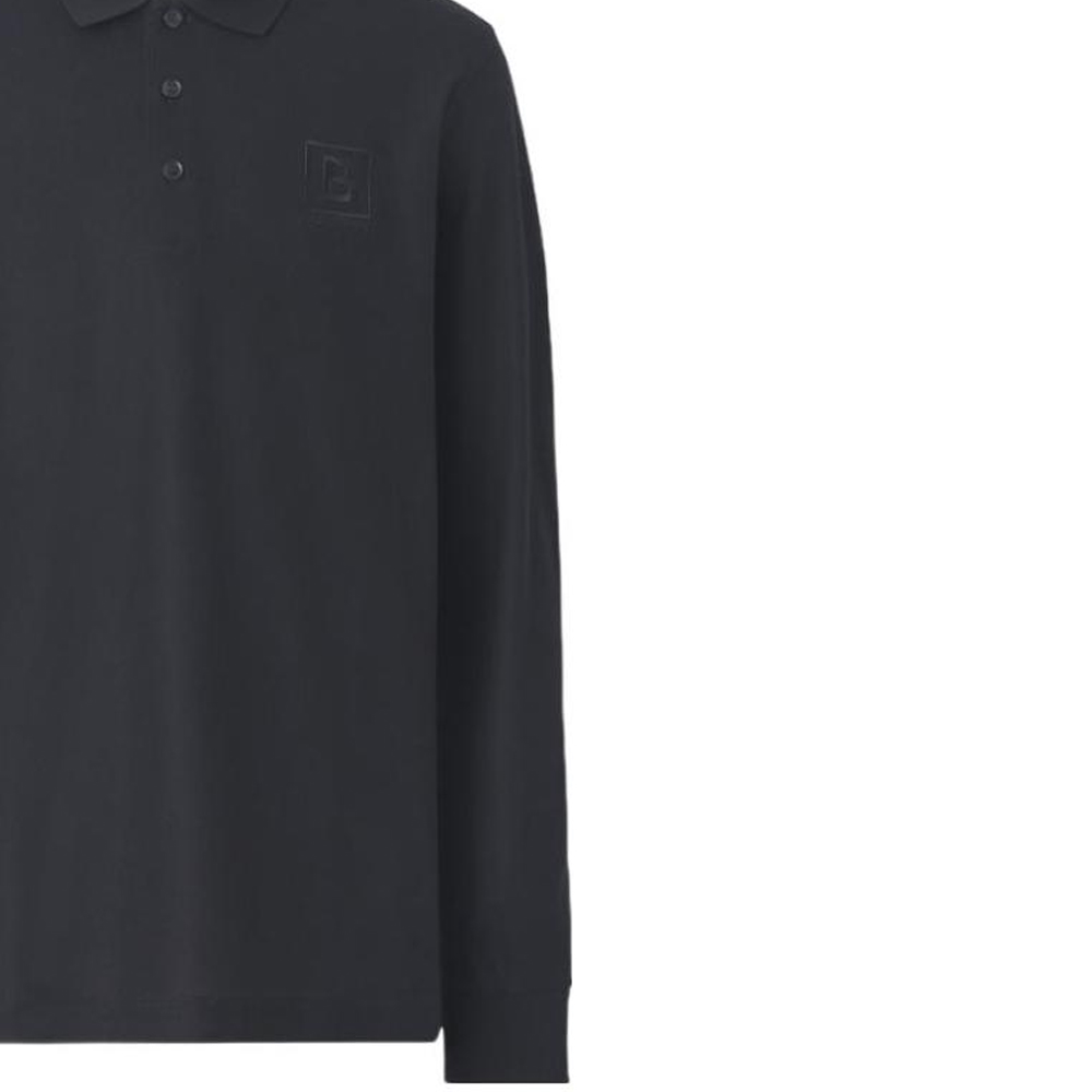 Details for Burberry FW22 Polo Manga Larga Negra con Logo Bordado. 80530611