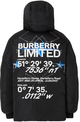 Burberry FW22 Black Puffer Jacket with Logo Print Hood. 80601931 Lookbook Burberry FW22 Black Puffer Jacket with Logo Print Hood. 80601931