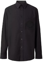Burberry FW22 Black Shirt with Oak Leaf Embroidery and Single Breasted Design. 80648731 Burberry FW22 Black Shirt with Oak Leaf Embroidery and Single Breasted Design. 80648731
