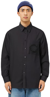 버버리 FW22 오크 리프 자수 블랙 셔츠 싱글 브레스티드 디자인. 80648731 Shop 버버리 FW22 오크 리프 자수 블랙 셔츠 싱글 브레스티드 디자인. 80648731