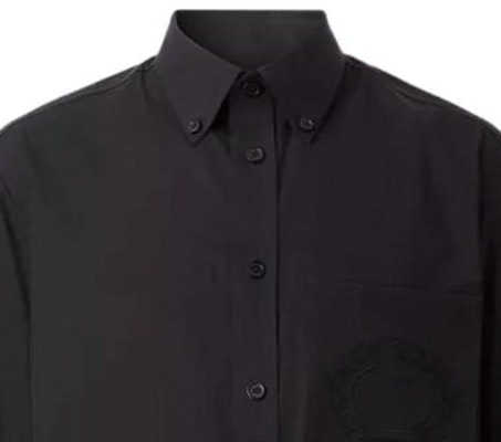 버버리 FW22 오크 리프 자수 블랙 셔츠 싱글 브레스티드 디자인. 80648731 Details for 버버리 FW22 오크 리프 자수 블랙 셔츠 싱글 브레스티드 디자인. 80648731