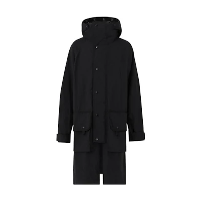 Burberry FW22 Black Solid Color Long Hooded Jacket 80544401