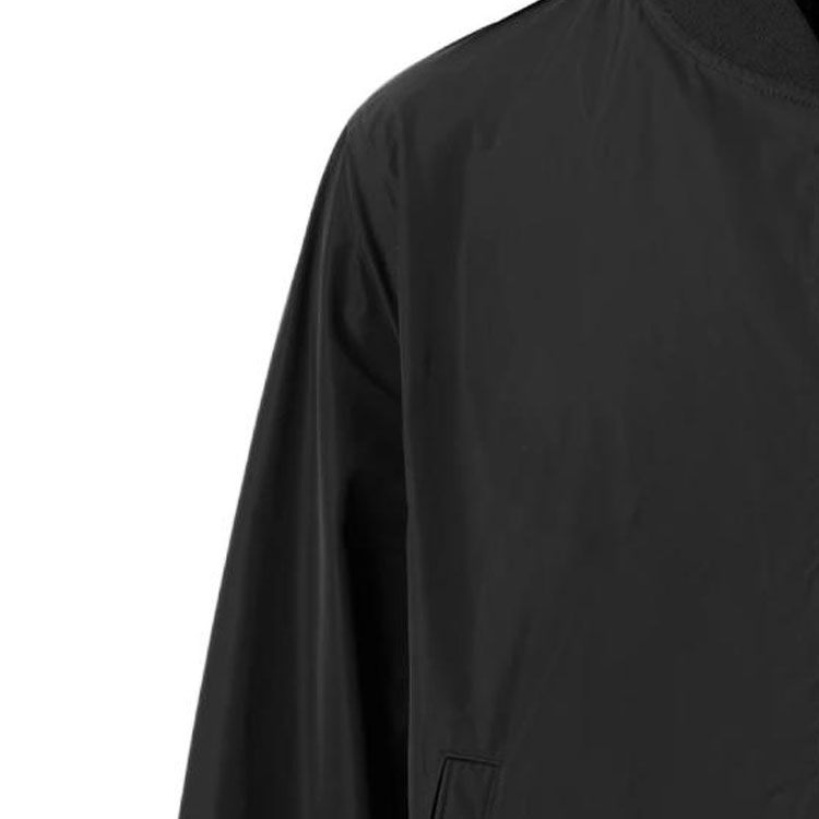 Details for Burberry FW22  Black Solid Color Zip-Up Bomber Jacket. 80616491