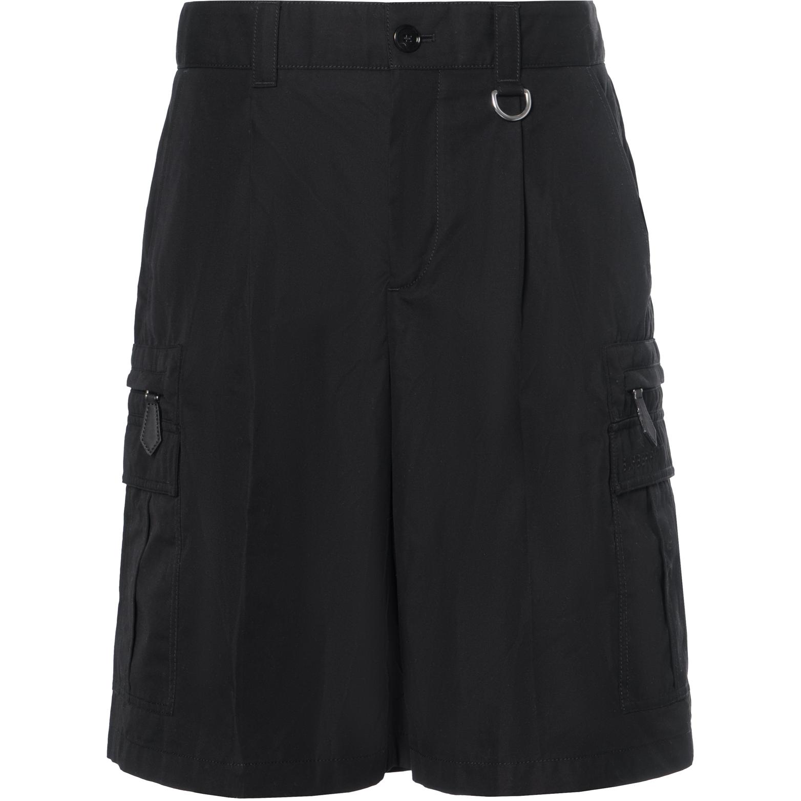 Burberry FW22  Black Solid Pocket Cotton Shorts. 80470311