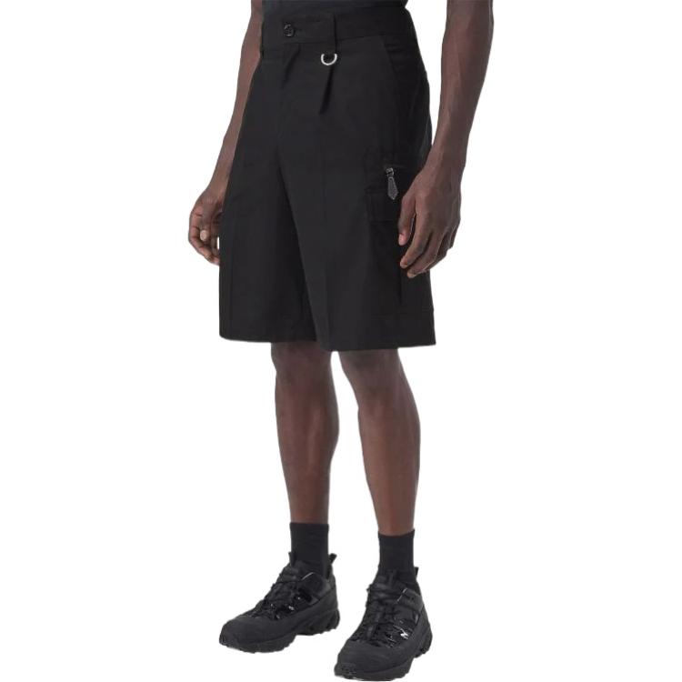 Burberry FW22  Black Solid Pocket Cotton Shorts. 80470311 圖 4