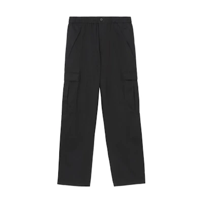 Burberry FW22 Black Straight-Leg Casual Pants with Elastic Waist. 80650861