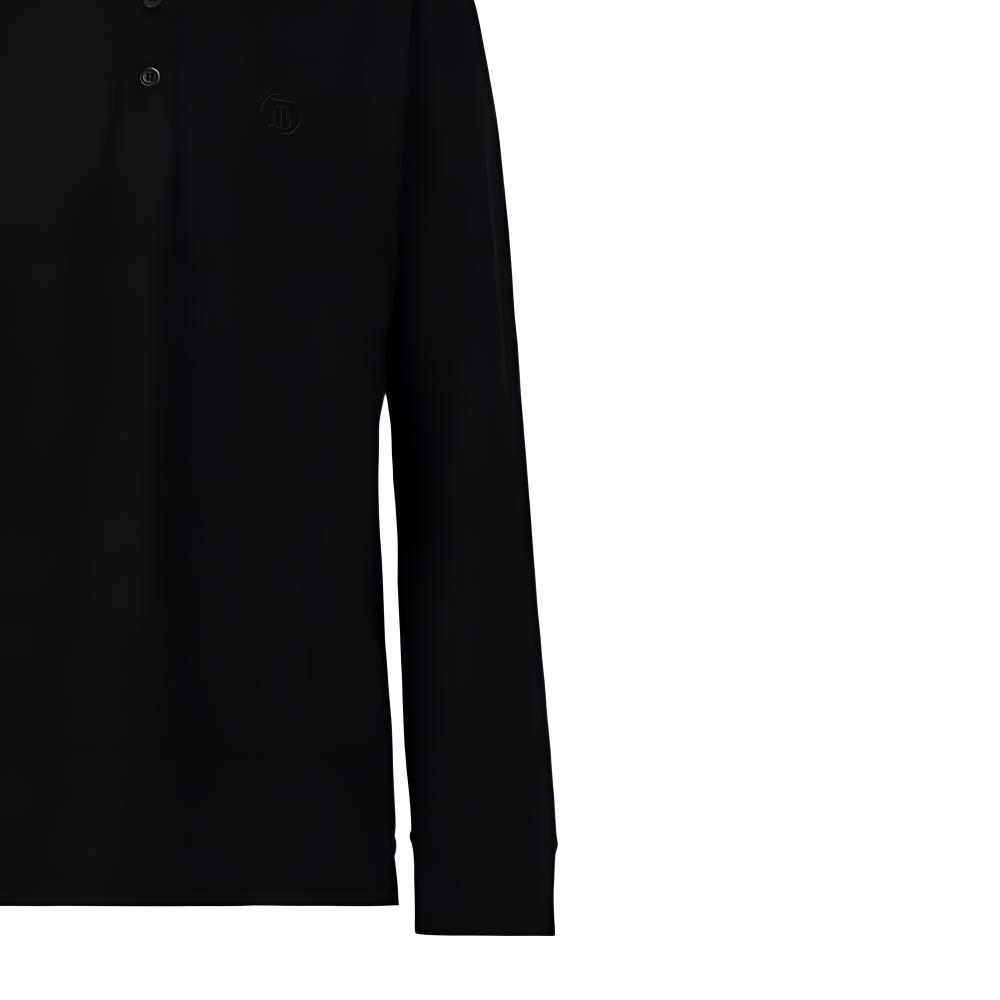 Cheap Burberry FW22  Black Striped Collar Long Sleeve Polo Shirt. 80602671