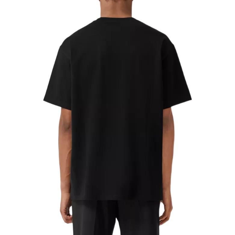 Burberry FW22  Black T-Shirt with Solid Color and Rhinestone Detail. 80651391 圖 4