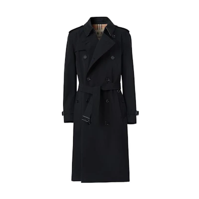 Burberry FW22 Black Trench Coat with Check Lining Double-Breasted. 80583331