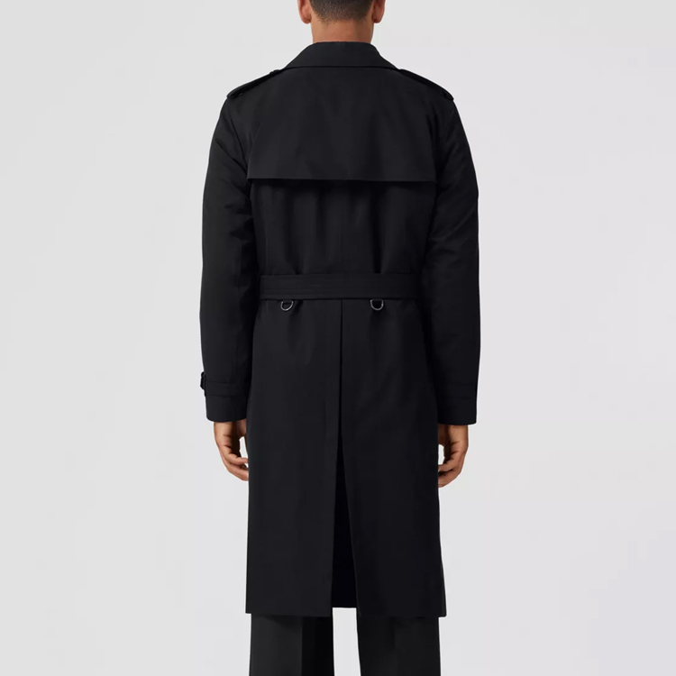 Burberry FW22  Black Trench Coat with Check Lining Double-Breasted. 80583331 圖 4