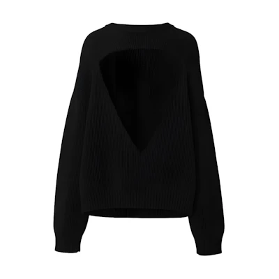 Burberry FW22 Black Triangle Cutout Knit Sweater Long Sleeve Pullover 80609391