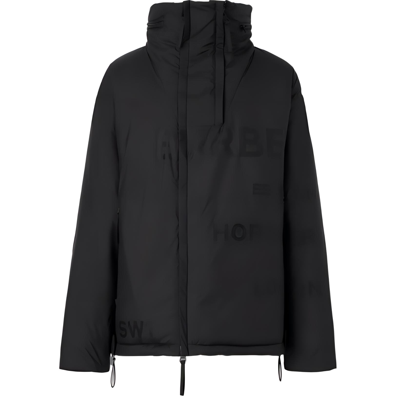 Buy Burberry FW22  Black Zip-Up Loose-Fit Thick Cotton Jacket. 80579661