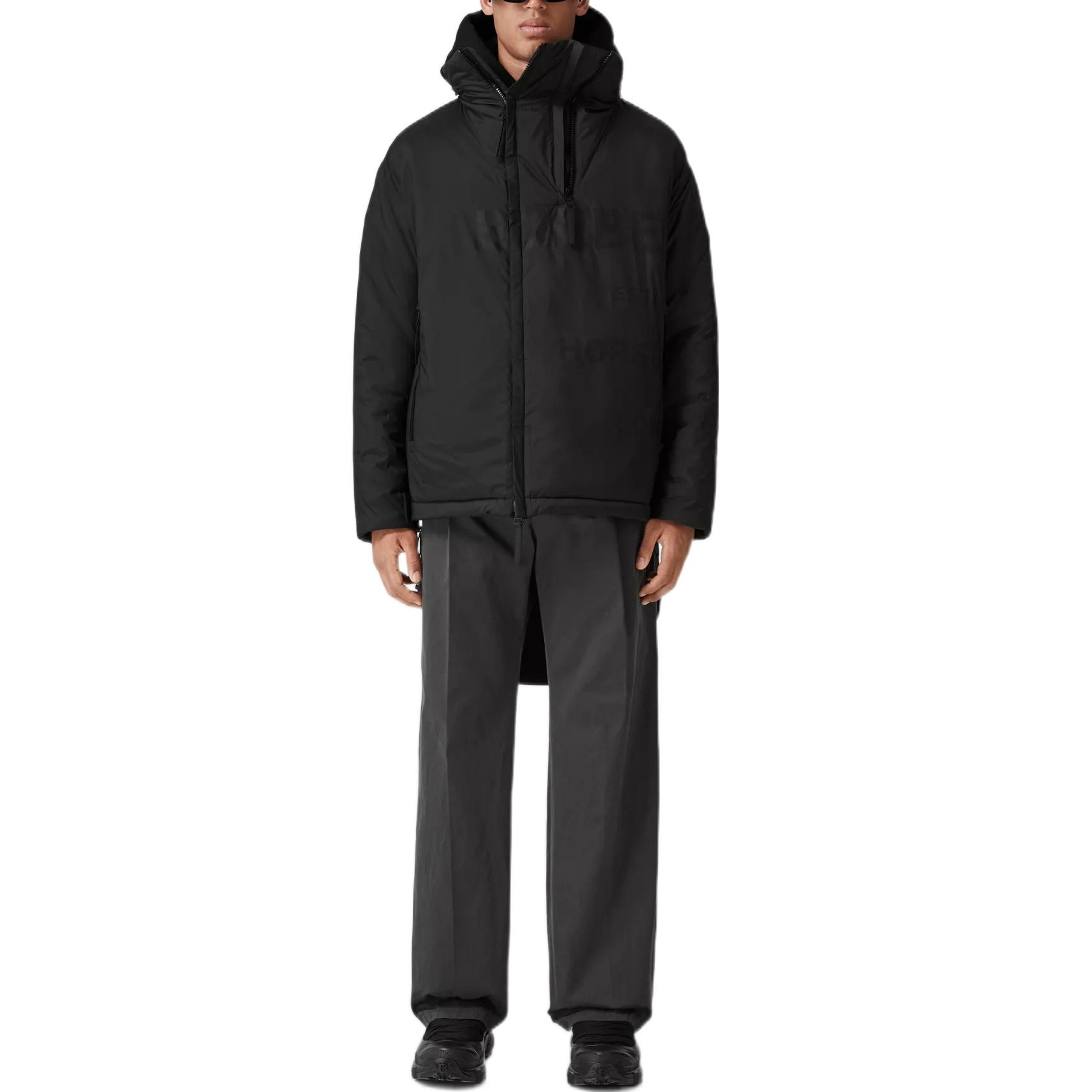 Lookbook Burberry FW22  Black Zip-Up Loose-Fit Thick Cotton Jacket. 80579661